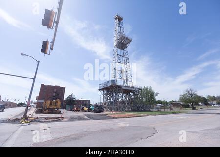 Elk City, Oklahoma, USA, Parker Drilling Rig 114 Foto Stock
