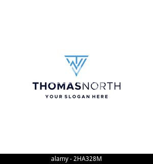 Design minimalista con logo TN THOMASNORTH Illustrazione Vettoriale