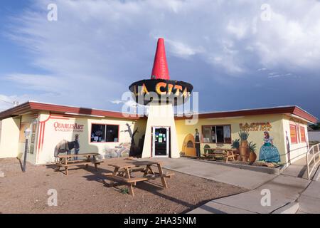 Tucumcari, New Mexico, NM la City Mexican Food lungo la Route 66 Foto Stock
