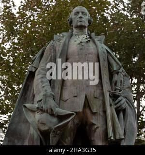 Statua di Edward Cornwallis (1713 - 1776) a Halifax, Nuova Scozia, Canada. Cornwallis è considerato il fondatore di Halifax, nel 1749, ed è stato un Governatore Foto Stock