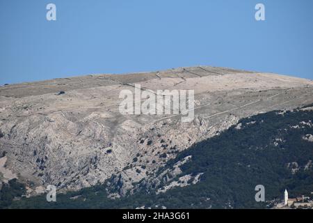 Navigazione attraverso l'isola croata, Sveti Grgur, Prvic, Krk, mare adriatico, Croato, Europa Foto Stock