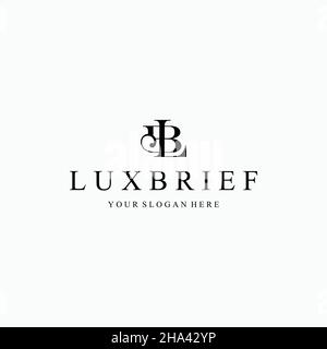 Design del logo LB LUXBRIEF con lettera piatta iniziale Illustrazione Vettoriale