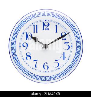 Orologio antico isolato su sfondo bianco Foto Stock