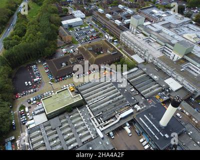 Fotografie aeree del Dipartimento di Psichiatria sul sito dell'Eastbourne District General Hospital a Eastbourne, East Sussex. Foto Stock