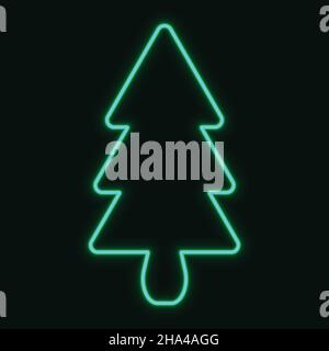 Albero di Natale con luce al neon. Illustrazione vettoriale eps 10 Illustrazione Vettoriale