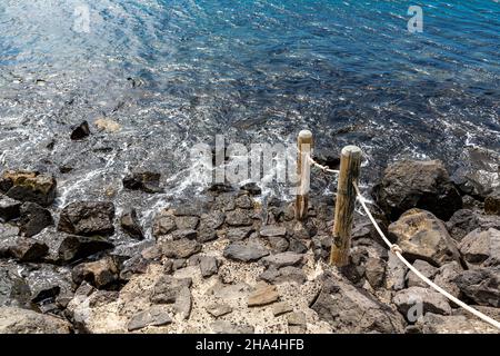 scale,costa lavica,lungomare maritima,playa blanca,lanzarote,canarie,spagna,europa Foto Stock