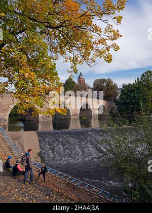 cattedrale di wetzlar, fiume lahn, alte lahnbrücke, wetzlar, assia, germania Foto Stock