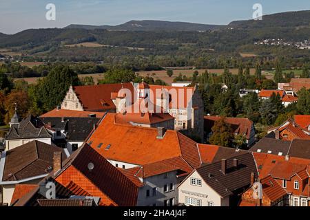 città vecchia con castello di landgrave, eschwege, werra-meissner-kreis, eschwege, hesse, germania Foto Stock