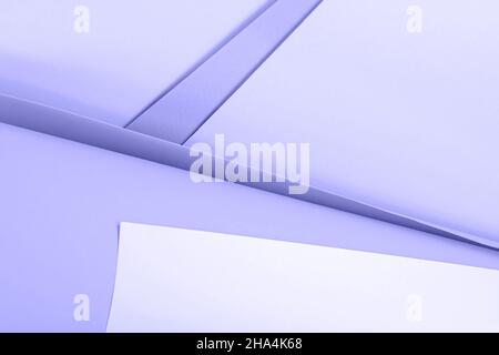 Astratto geometrico azzurro e trendy molto Peri colore tende bianco carta sfondo. Elemento in tela testurizzata per la progettazione di testi, biglietti d'auguri, templa Foto Stock