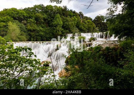 bella cascata skradinski buk nel parco nazionale di krka - dalmazia croazia, europa Foto Stock