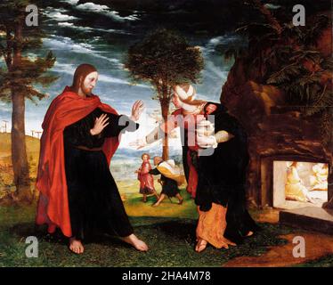 Noli Me Tangere (Touch Me Not) di Hans Holbein il giovane (1497/8-1543), olio su pannello di quercia, c. 1526-8 Foto Stock