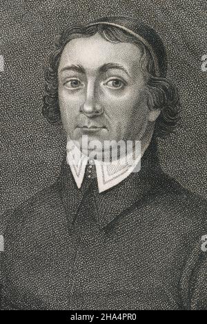 Incisione antica del 1815 di Jean Baptiste Massillon. Jean-Baptiste Massillon (1663-1742), era un vescovo cattolico francese e famoso predicatore, che servì come vescovo di Clermont dal 1717 fino alla sua morte. FONTE: INCISIONE ORIGINALE Foto Stock