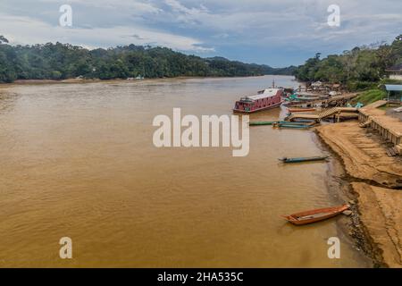 Fiume Batang Rejang a Kapit, Sarawak, Malesia Foto Stock