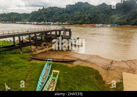 Fiume Batang Rejang a Kapit, Sarawak, Malesia Foto Stock