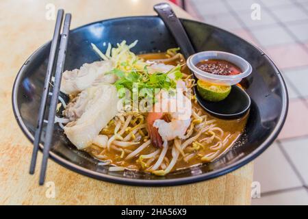 Laksa, specialità dello stato di Sarawak in Malesia Foto Stock