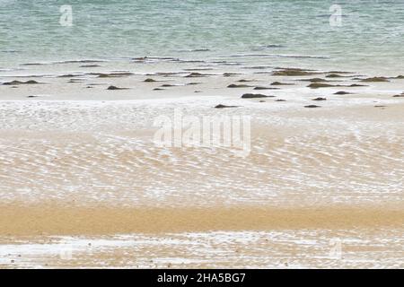 europa,repubblica d'irlanda,contea donegal,zona intertidale sulla spiaggia sabbiosa della baia di gweedore vicino a bunbeg Foto Stock