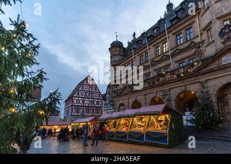 mercatino di natale a rothenburg od tauber, baviera, germania Foto Stock