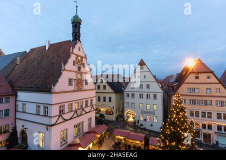 mercatino di natale a rothenburg od tauber, baviera, germania Foto Stock