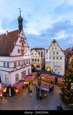 mercatino di natale a rothenburg od tauber, baviera, germania Foto Stock