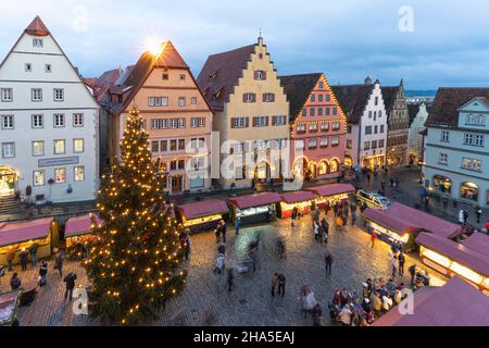 mercatino di natale a rothenburg od tauber, baviera, germania Foto Stock