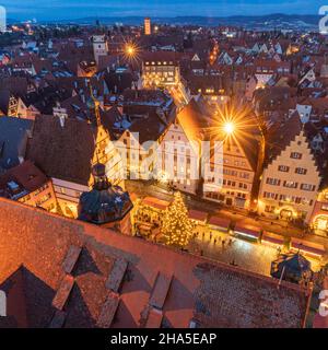 mercatino di natale a rothenburg od tauber, baviera, germania Foto Stock