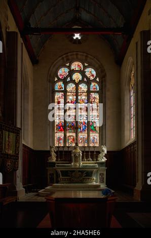 chancel,coro,église saint-jean-du-baly chiesa,lannion (breton lannuon),côtes-d'armor,bretagna,francia Foto Stock