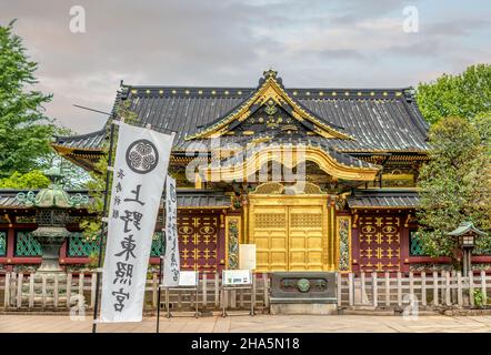 Santuario Toshogu Jinja a Ueno Park, Tokyo, Giappone Foto Stock