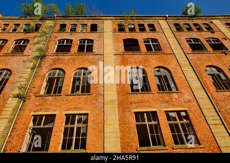 rovine industriali dell'ex veb zitza zeitz am mühlgraben, burgenlandkreis, sassonia-anhalt, germania Foto Stock