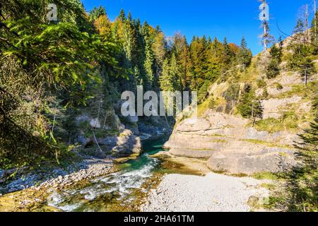 germania,baviera,alta baviera,oberland,saulgrub,distretto achele,ammerschlucht,sceibum rock breakthrough Foto Stock