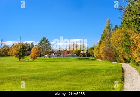 germania,baviera,alta baviera,terra di tölzer,eurasburg,quartiere beuerberg,campo da golf,club di golf beuerberg Foto Stock