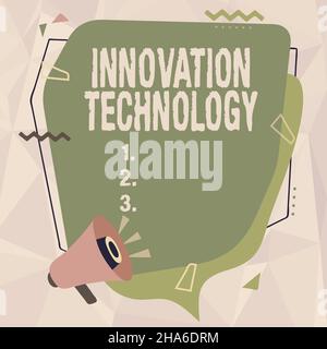 Ispirazione che mostra la tecnologia di innovazione di segno. Business idea Nuova idea o metodo di natura tecnica o scientifica Megaphone disegno fare nuovo Foto Stock