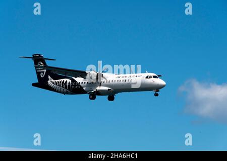 Aerospatiale ATR 72-60, aereo, Air New Zealand, aeroporto di Wellington, Isola del Nord, Nuova Zelanda Foto Stock