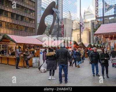 Chicago Christkindlmarket a Daley Plaza. Foto Stock