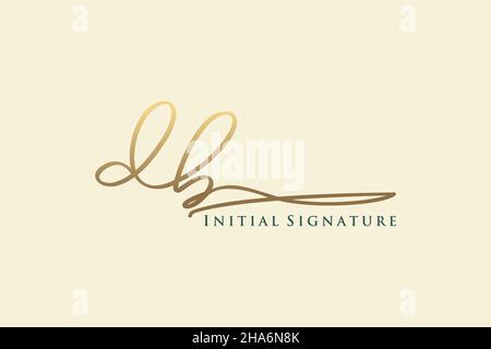 DB Letter Signature Logo Template elegante logo di design. Disegno a mano Calligraphy Lettering Vector Illustration. Illustrazione Vettoriale