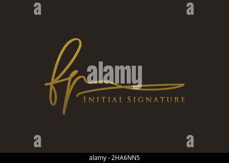 FP lettera Signature Logo Template elegante logo di design. Disegno a mano Calligraphy Lettering Vector Illustration. Illustrazione Vettoriale