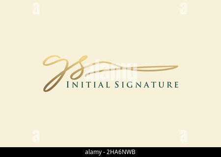Logo GS Letter Signature Template elegante. Disegno a mano Calligraphy Lettering Vector Illustration. Illustrazione Vettoriale