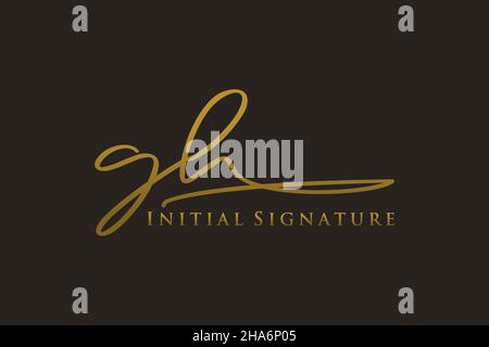 Logo GH Letter Signature Template elegante design logo. Disegno a mano Calligraphy Lettering Vector Illustration. Illustrazione Vettoriale