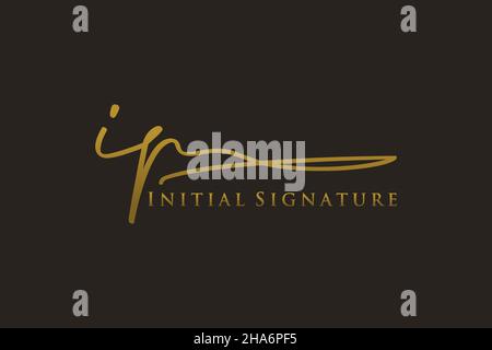 Modello di logo con firma IP Letter Logo elegante. Disegno a mano Calligraphy Lettering Vector Illustration. Illustrazione Vettoriale