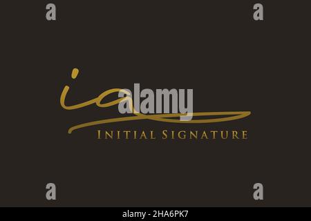 Modello logo firma lettera IA Logo elegante. Disegno a mano Calligraphy Lettering Vector Illustration. Illustrazione Vettoriale