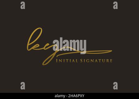 Modello con logo KY Letter Signature Logo elegante. Disegno a mano Calligraphy Lettering Vector Illustration. Illustrazione Vettoriale