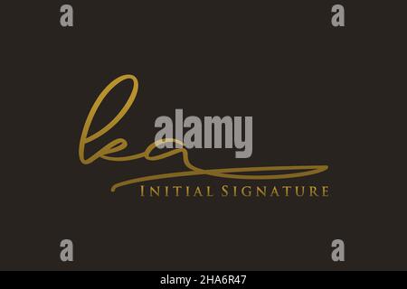 MODELLO con logo firmato KA Letter Logo elegante. Disegno a mano Calligraphy Lettering Vector Illustration. Illustrazione Vettoriale