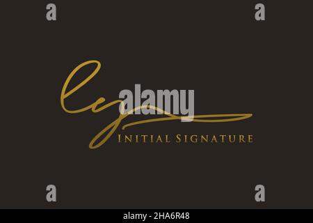 LOGO LY Letter Signature Template elegante design logo. Disegno a mano Calligraphy Lettering Vector Illustration. Illustrazione Vettoriale
