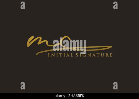 MC Letter Signature Logo Template elegante logo di design. Disegno a mano Calligraphy Lettering Vector Illustration. Illustrazione Vettoriale