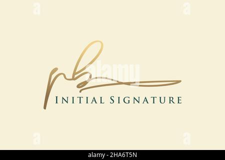 PB Letter Signature Logo Template elegante logo di design. Disegno a mano Calligraphy Lettering Vector Illustration. Illustrazione Vettoriale