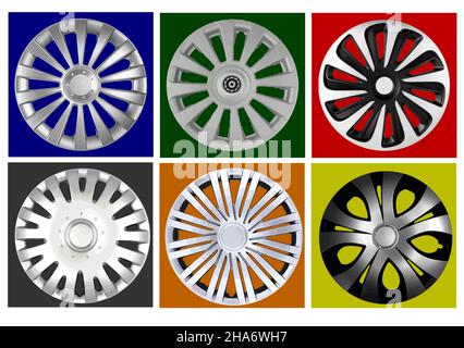 Auto decorativo a ruote coperte. Piastra. Illustrazione Vettoriale Illustrazione Vettoriale