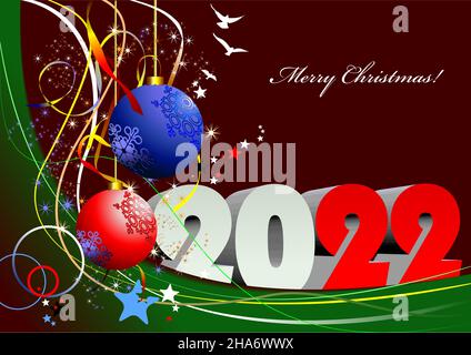 Abstract Natale e felice anno nuovo sfondo. Vettore 3dillustration Illustrazione Vettoriale