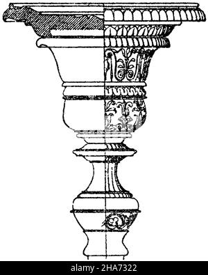 Calice candelabro: Calice di candelabro di bronzo antico nel Museo di Napoli., , ML (libro modello, ) Foto Stock