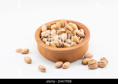 Fıstık, kuruyemiş, sağlıklı,. Severek tüketmek gerekli, Foto Stock