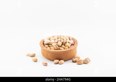 Fıstık, kuruyemiş, sağlıklı,. Severek tüketmek gerekli, Foto Stock