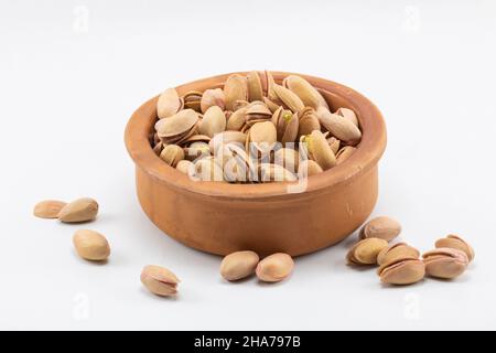 Fıstık, kuruyemiş, sağlıklı,. Severek tüketmek gerekli, Foto Stock